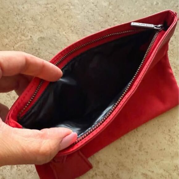 Authentic MAC Small Red Cosmetic Bag – Travel Makeup Pouch - Picture 3 of 4